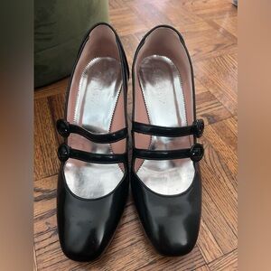 J. Crew Black Mary Jane Heels (Size 9)